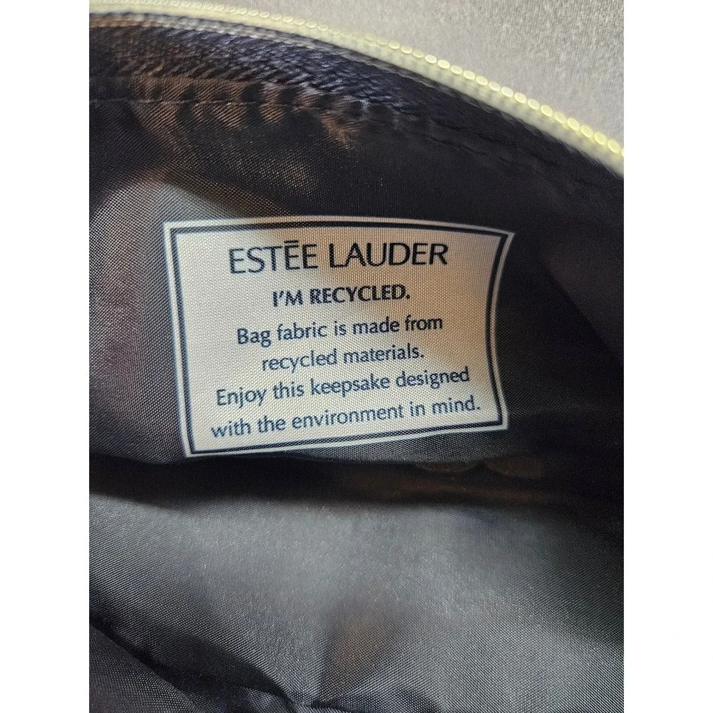 Estee Lauder Red Recycled Fabric Cosmetic Makeup Bag Travel bag (sku 154)